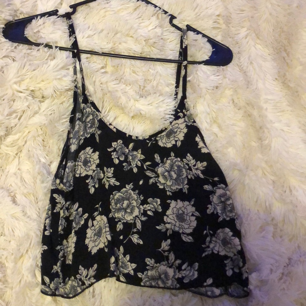 Brandy Melville flower printed cropped tank top
